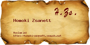 Homoki Zsanett névjegykártya